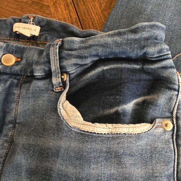 Good American Women's (16) Blue Jeans Indigo 402 Stretch Zipper w/Button Closure - Picture 11 of 16